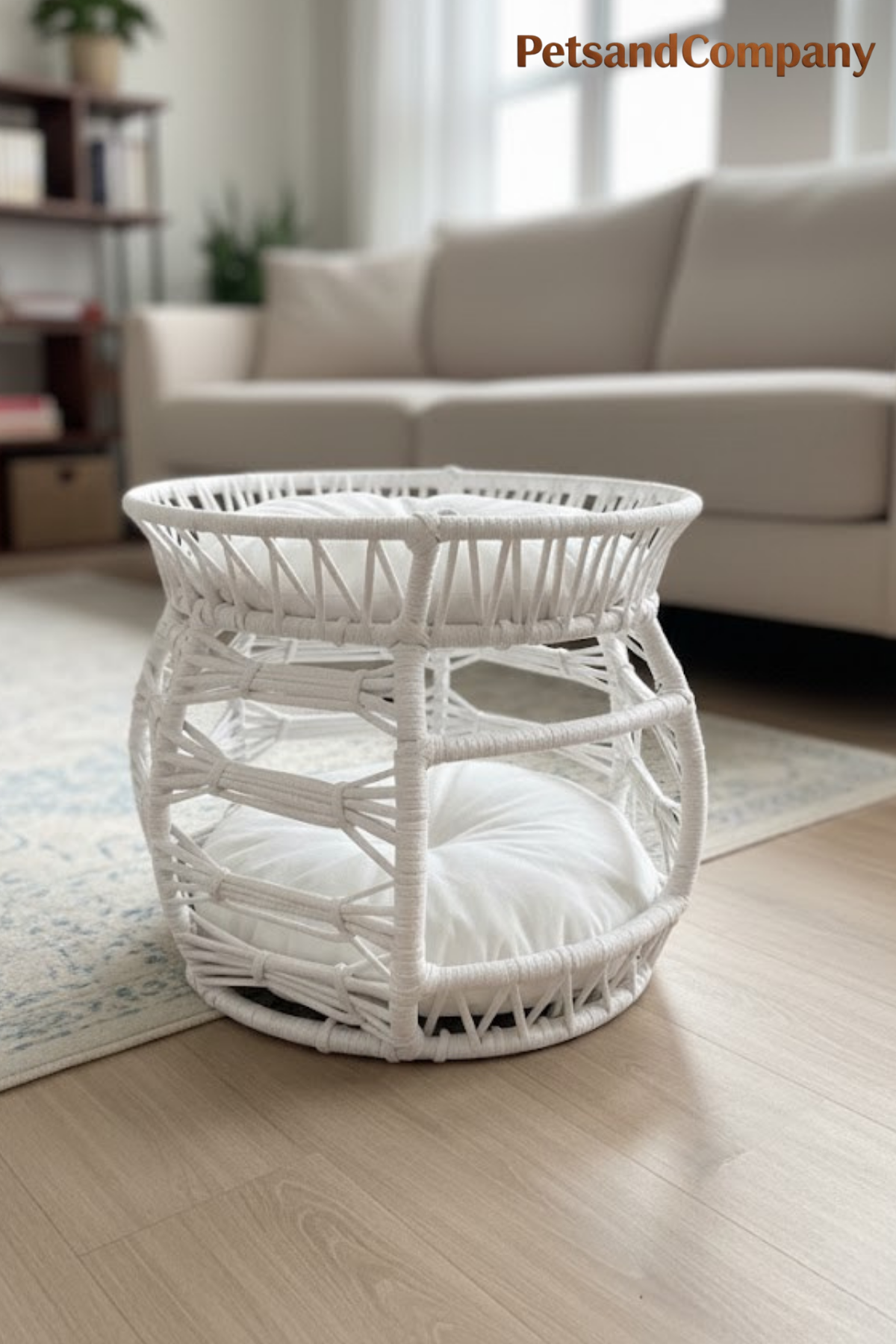 Melik Weiss – Handgemachtes Haustiermöbel mit Doppelliege-Funktion