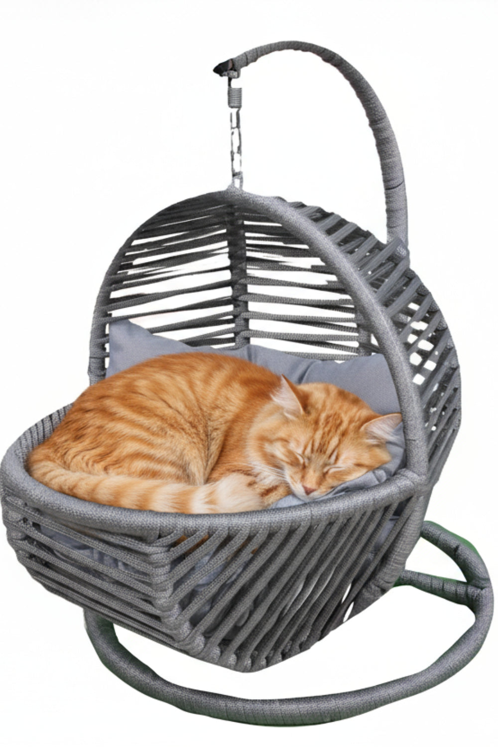 Schaukel für Katzen und Hunde - 45x45x70cm - Katzenschaukel für In-&Outdoor - Inkl. Kissen-Grau/Anthrazit