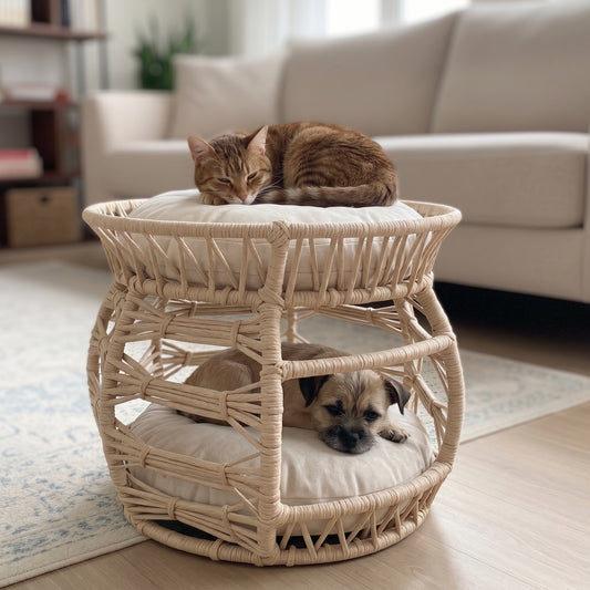 Melik – Round Double-Level Pet Bed for Cats & Small Dogs