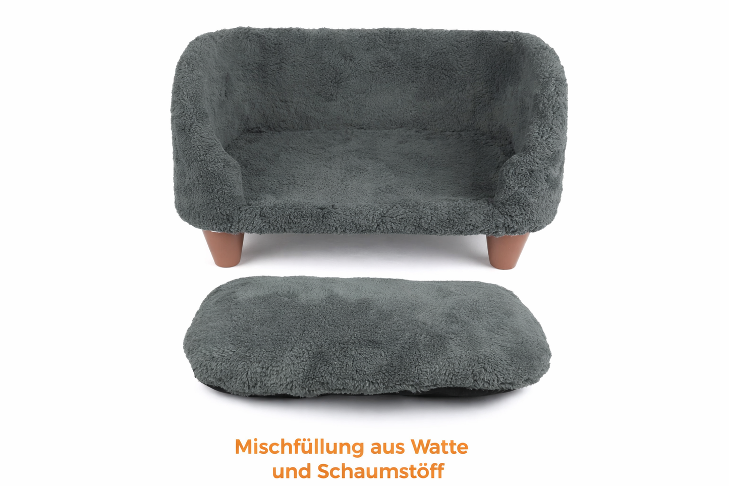 Aziz Katzen- und Hundesofa, gemütlicher Schlafplatz Grau