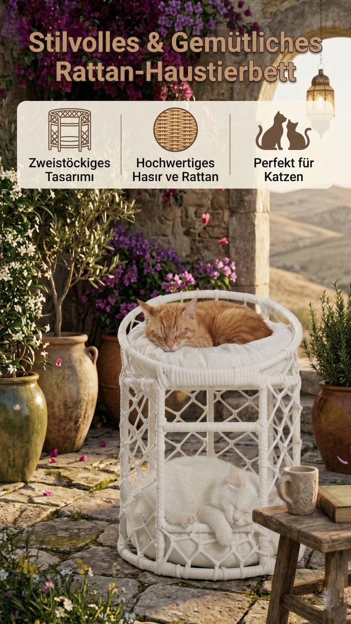 Rahman - Handmade Cat Bed for Cats & Small Dogs - Premium Pet Bed