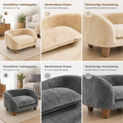 Cat Bed & Dog Bed – Soft Pet Sofa "Aziz" with Free Shipping