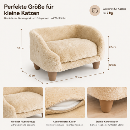 Cat Bed & Dog Bed – Soft Pet Sofa "Aziz" with Free Shipping