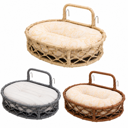 Celil Radiator Cat Bed - Hand-Woven Hanging Lounger for Cats/Small Dogs with Soft Cushion, 52×35×20 cm