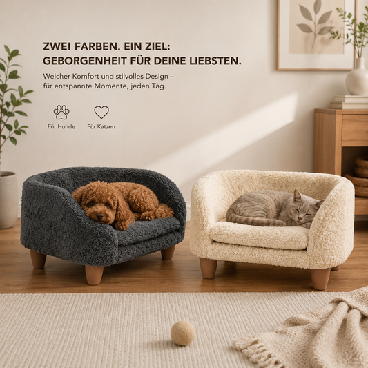 Katzenbett & Hundebett – Weiches Haustiersofa - Designer Stück „Aziz“