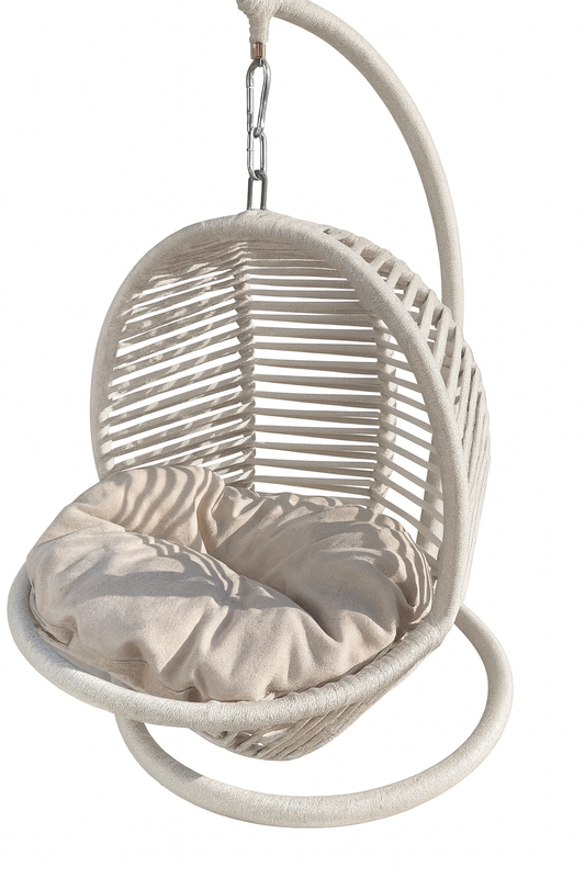 Schaukel für Katzen und Hunde - 45x45x70cm - Katzenschaukel für In-&Outdoor - Inkl. Kissen-Weiss/Hell