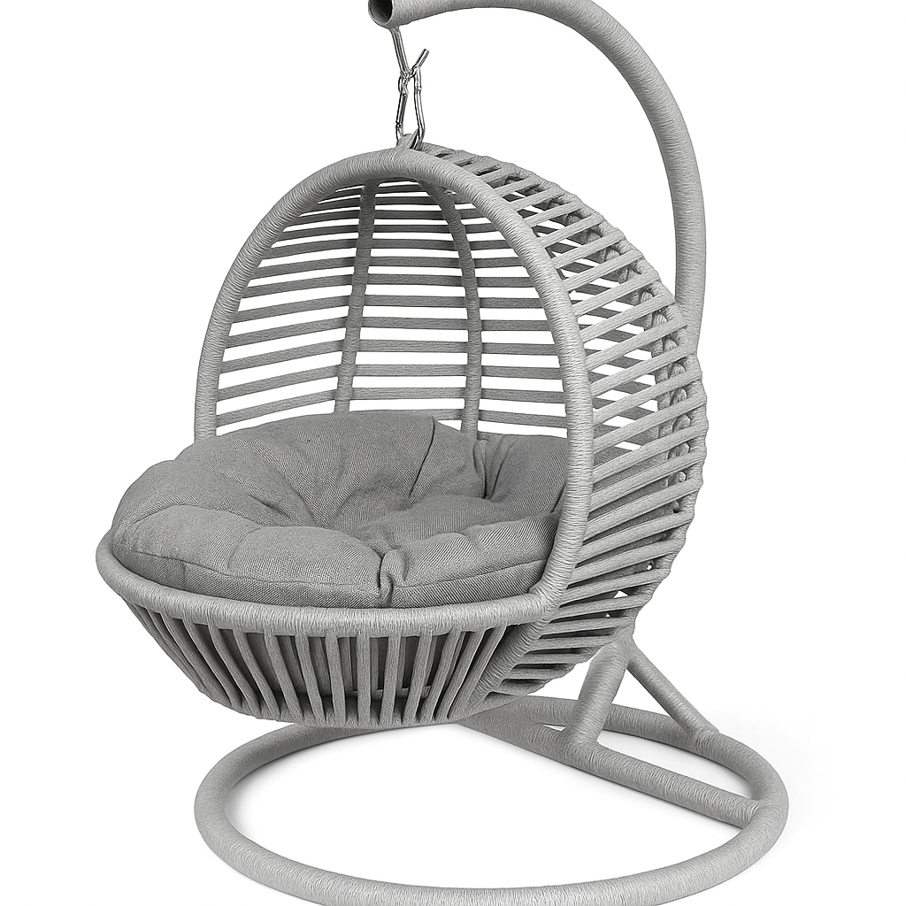 Schaukel für Katzen und Hunde - 45x45x70cm - Katzenschaukel für In-&Outdoor - Inkl. Kissen-Grau/Anthrazit