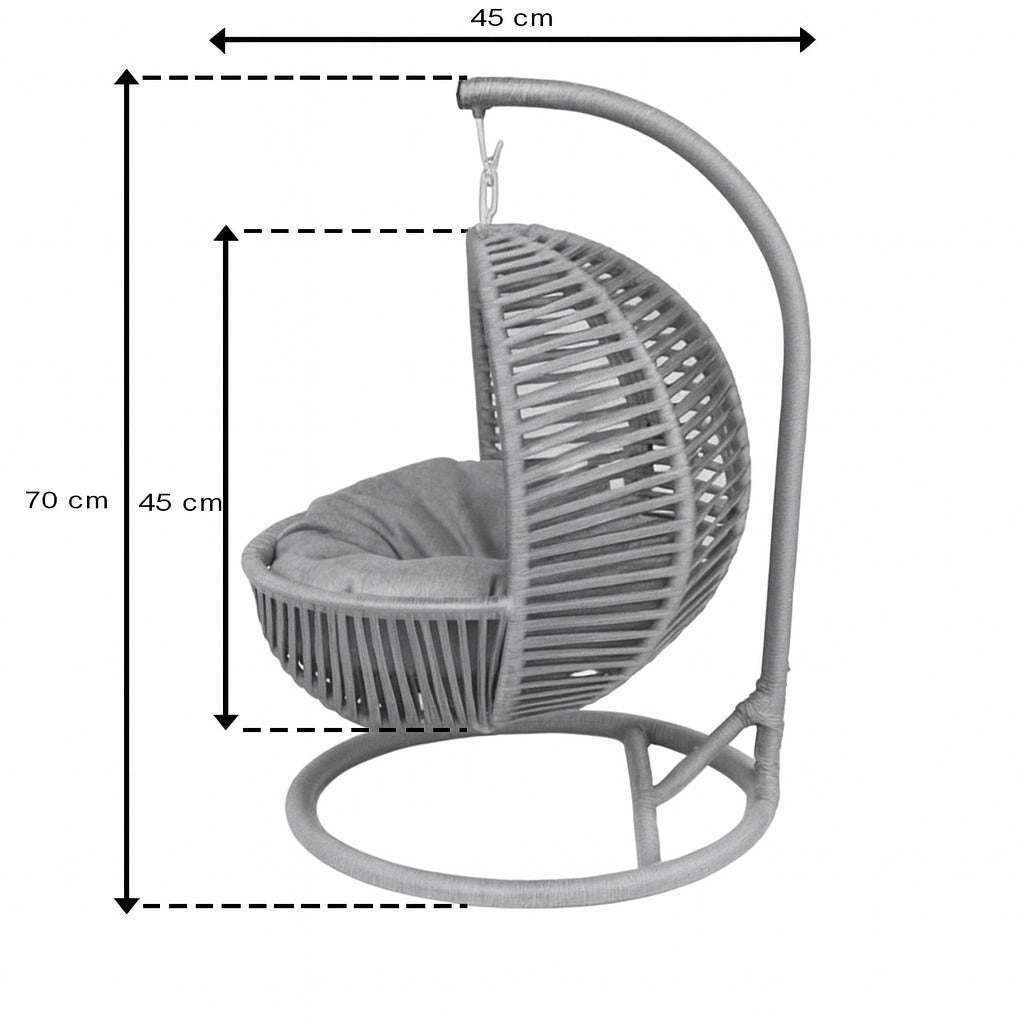 Schaukel für Katzen und Hunde - 45x45x70cm - Katzenschaukel für In-&Outdoor - Inkl. Kissen-Grau/Anthrazit