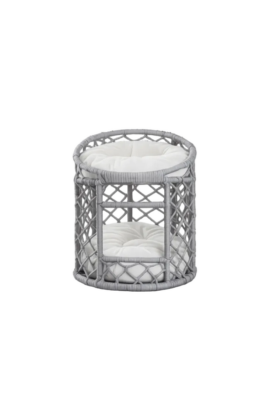 Rahman Grau – Handgemachtes Katzenmöbel mit 2 Liegeflächen