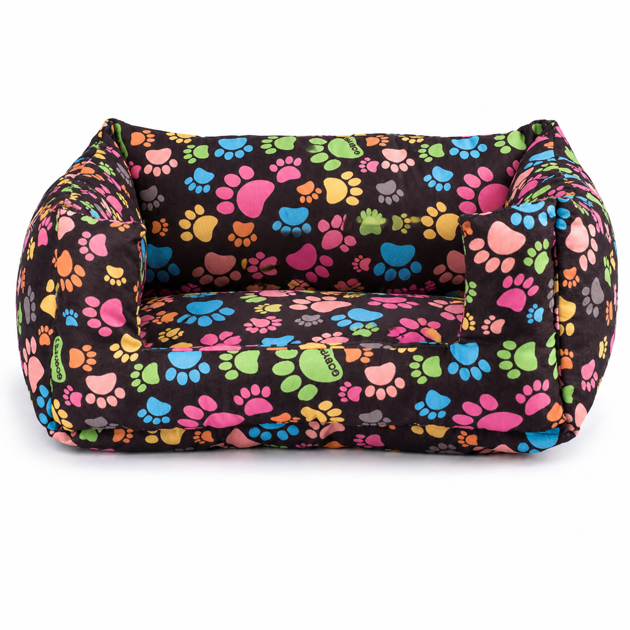 Colorful Dog Bed & Cat Bed with Paw Print Pattern – Soft Pet Bed for Small Dogs and Cats | 50 × 45 × 22 cm