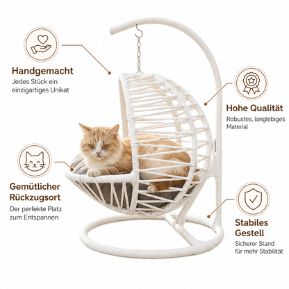 La Tahzen – Handgeflochtene Haustierschaukel für Katzen & kleine Hunde