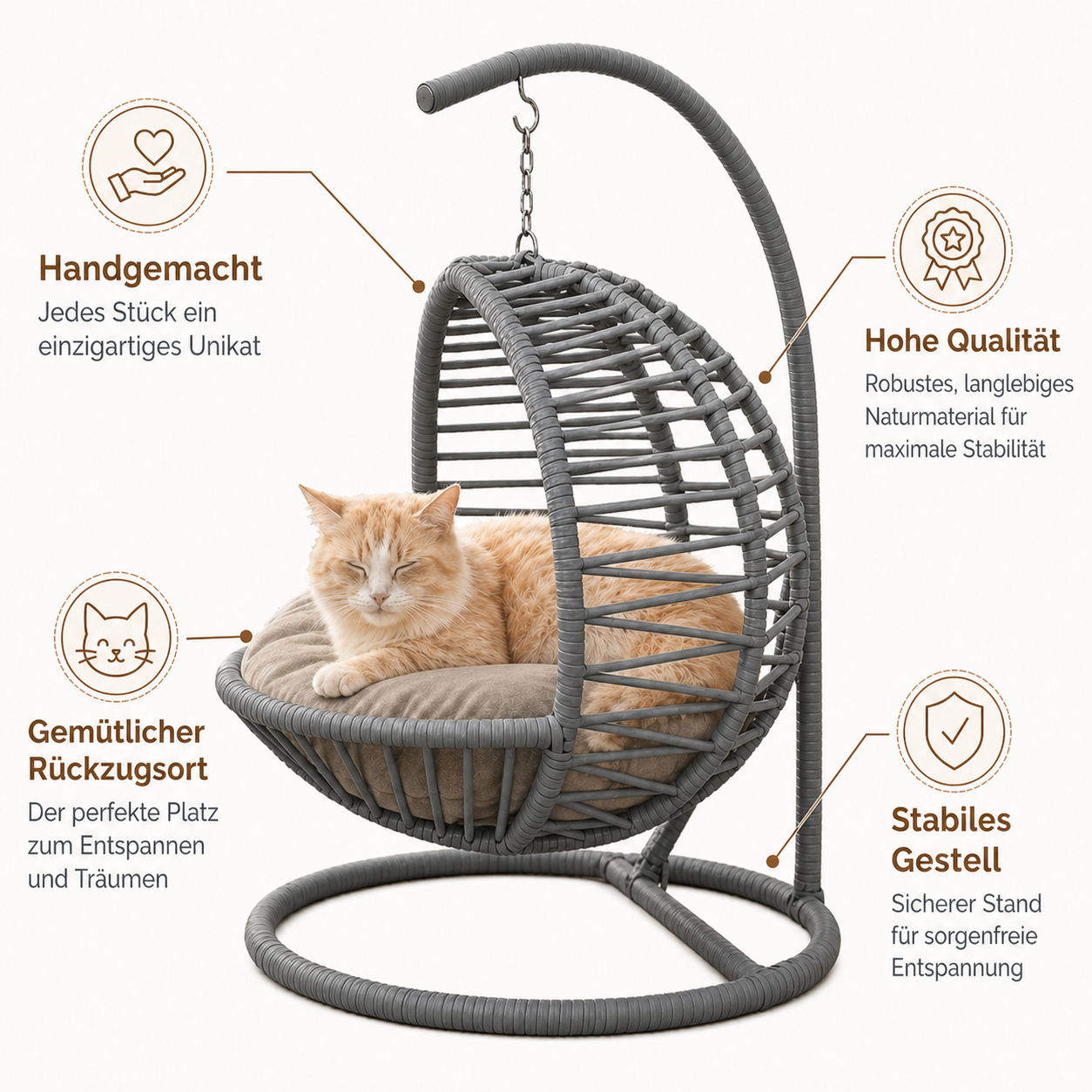 La Tahzen Cat Bed - Handmade for Cats & Small Dogs