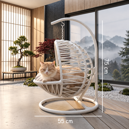 La Tahzen XL – Lit suspendu fait main pour chats et petits chiens Ø 55 × H 75 cm
