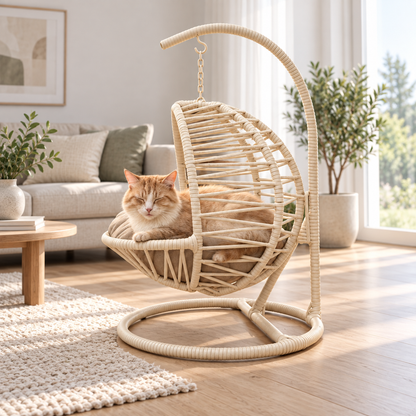 La Tahzen XL – Lit suspendu fait main pour chats et petits chiens Ø 55 × H 75 cm