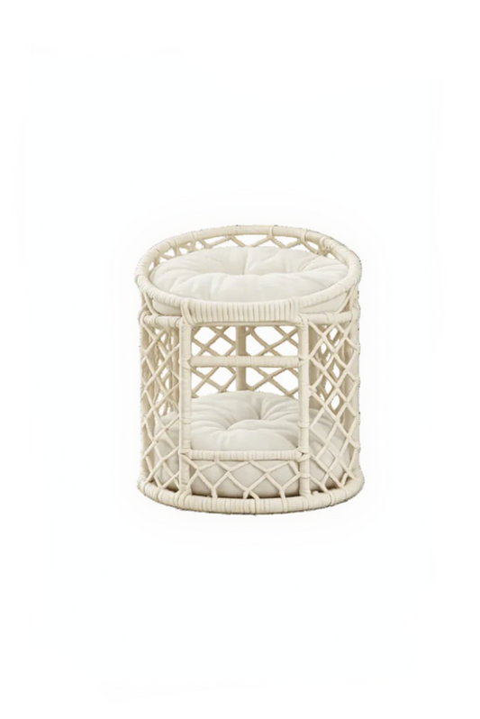 Rahman Creme – Handgemachtes Katzenmöbel mit 2 Liegeflächen