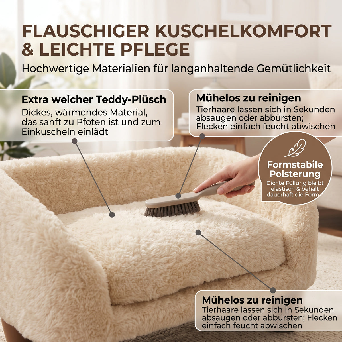 Aziz – Weiches Haustiersofa für Katzen & kleine Hunde