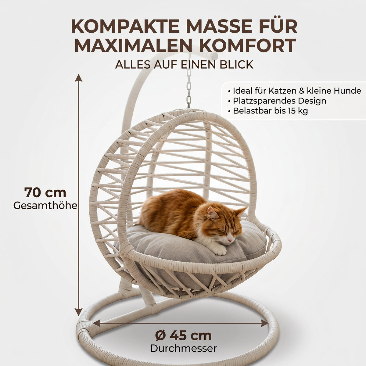 La Tahzen – Handgeflochtene Haustierschaukel für Katzen & kleine Hunde