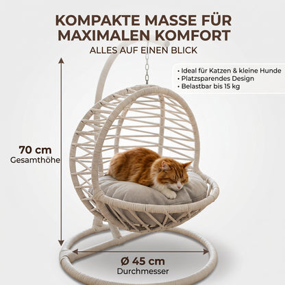 La Tahzen – Handgeflochtene Haustierschaukel für Katzen & kleine Hunde