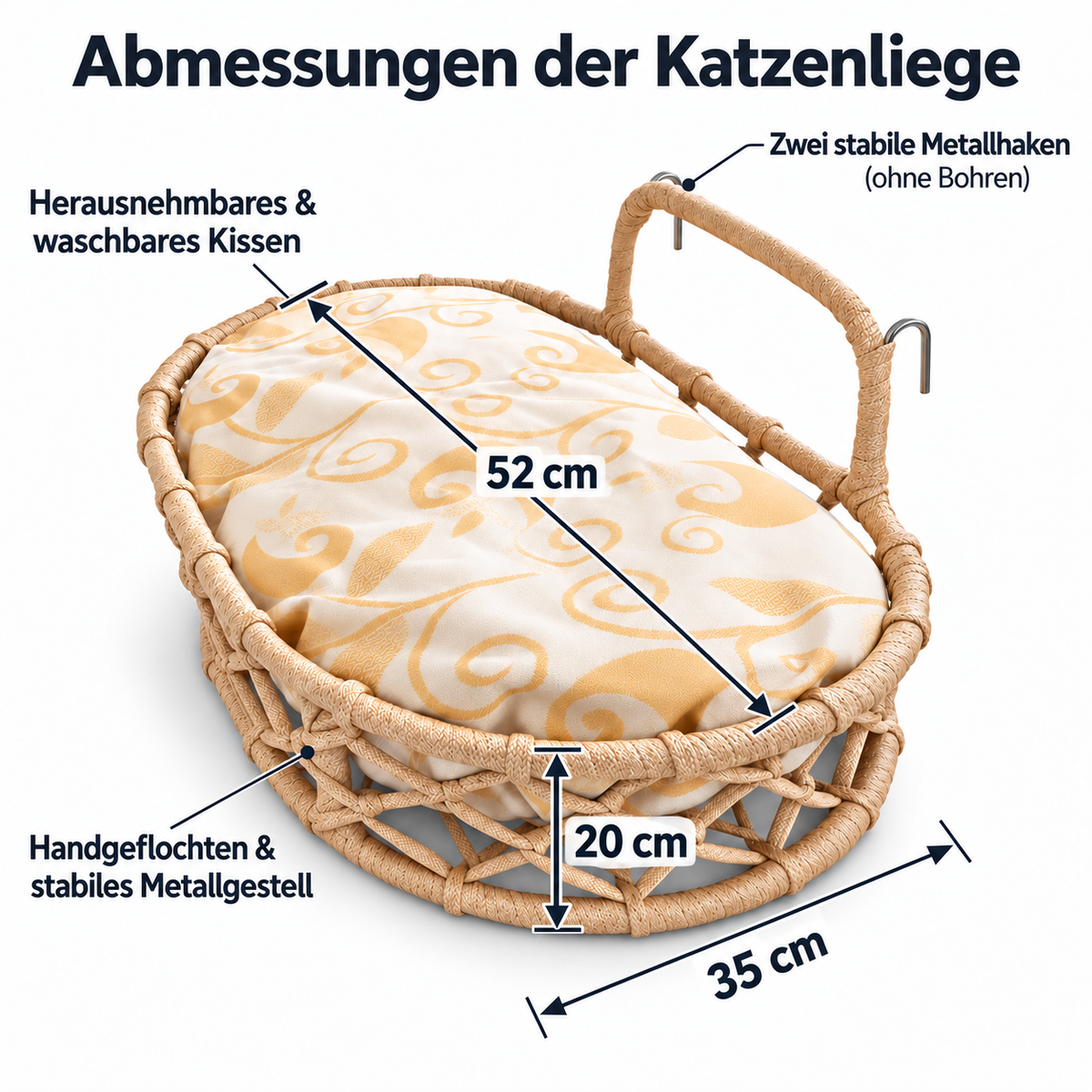 Celil – Heizkörper- und Bettkantenliege für Katzen & kleine Hunde