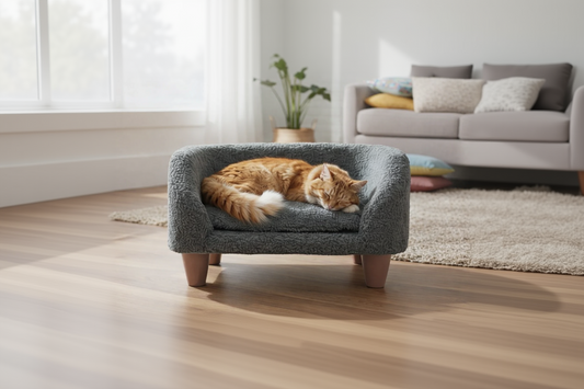 Aziz Katzen- und Hundesofa, gemütlicher Schlafplatz Grau