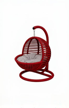 Katzenschaukel für In-&Outdoor - Katzenbett mit Kissen-Rot Plüschkissen - 45x45x70cm