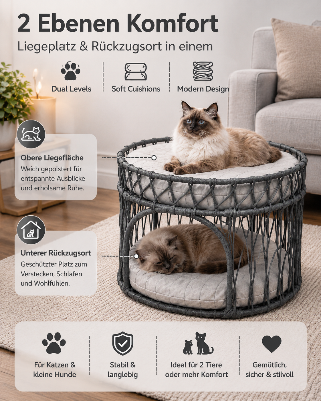 Hakem – Handmade Cat Bed for Cats & Small Dogs – Premium Pet Bed